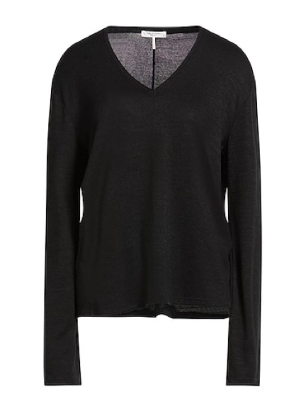 rag & bone Hudson Fine Knit Black V-Neck Sweater, Women’s S